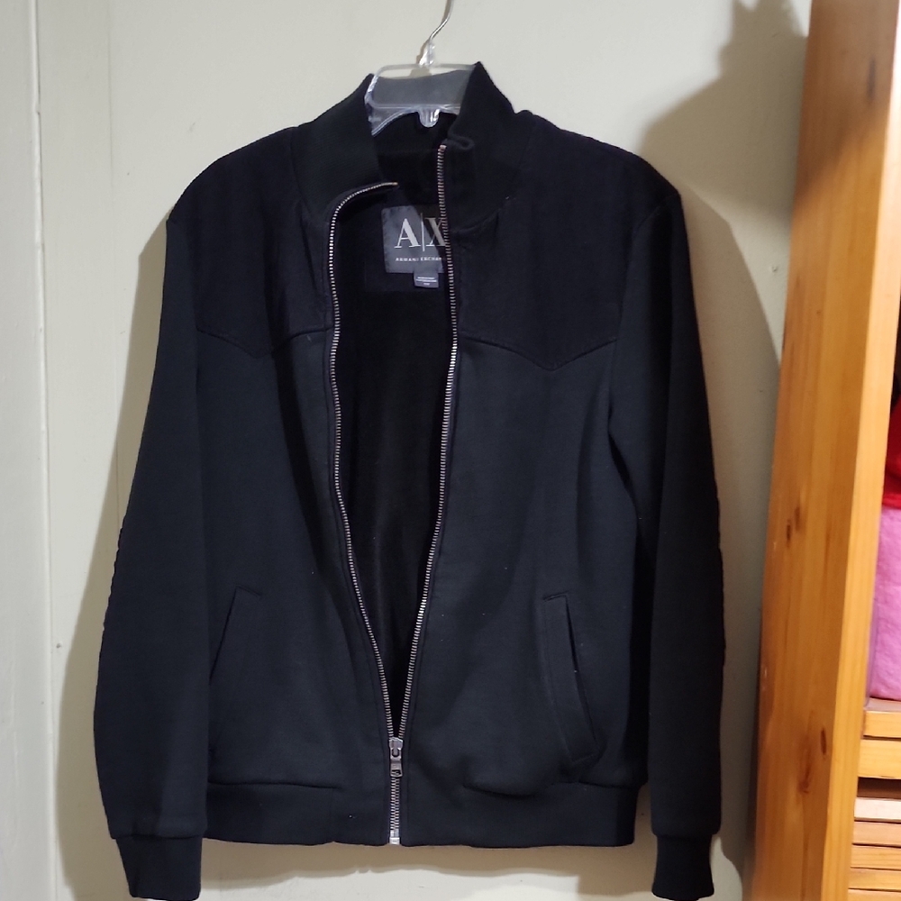 Armani Exchange Classic Black Zip-Up Jacket
